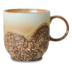 HKliving - Taza de café de cerámica de gres | Marrón