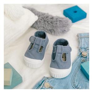 Victoria - Sandalias deportivas de lona con velcro | Azul