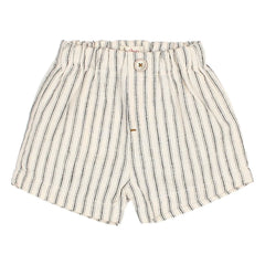 Búho - Pantalones cortos de lino a rayas | Crudo