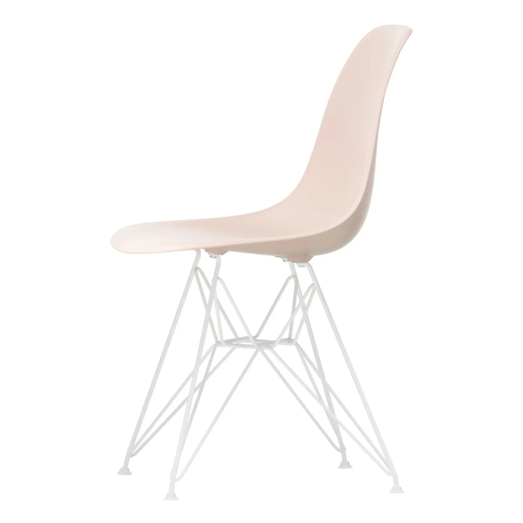 Vitra - Silla de plástico DSR - estructura de epoxi blanca - Charles & Ray Eames | Rosa empolvado