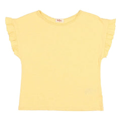 Búho - Camiseta de lino con volantes | Amarillo