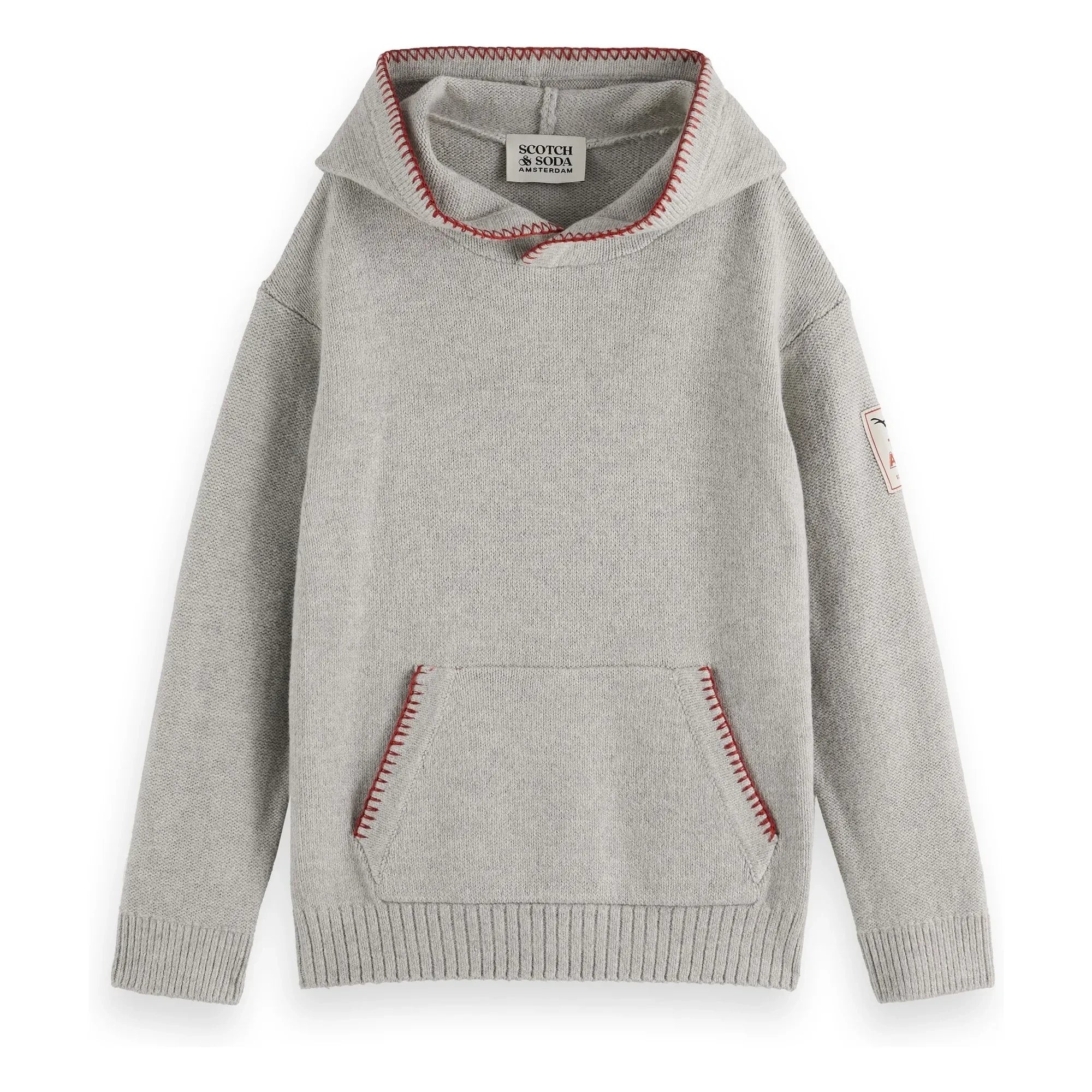 Scotch & Soda - Sudadera bordada de malla | Gris
