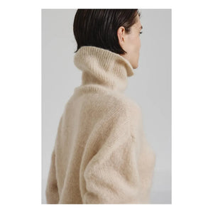Pomandère - Jersey de cuello alto de lana y cachemira | Marfil
