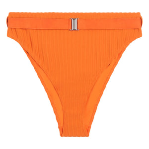 Icone - Sergio Pantalón de chándal de canalé de talle alto | Naranja