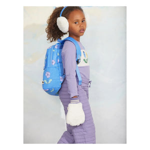 Mini Rodini - Çiçek Desenli Geri Dönüştürülmüş Elyaf Sırt Çantası | Mavi