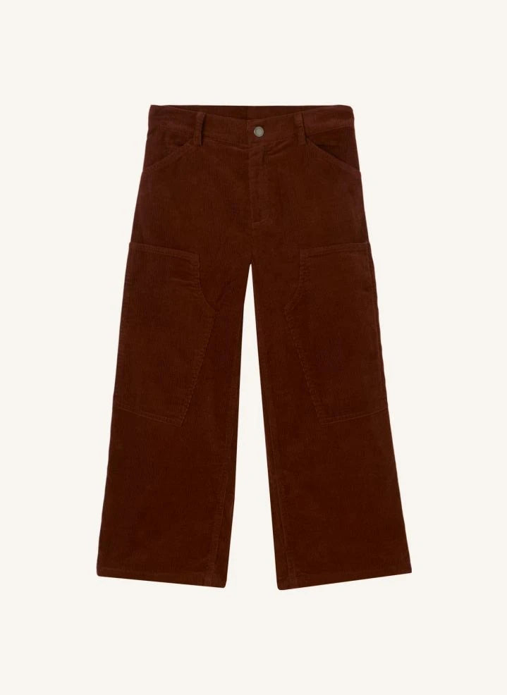 Stella McCartney Kids - Pantalón de terciopelo | Rojo óxido
