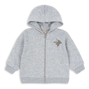 Konges Sløjd - Sudadera Lou Tigres de algodón orgánico | Gris jaspeado
