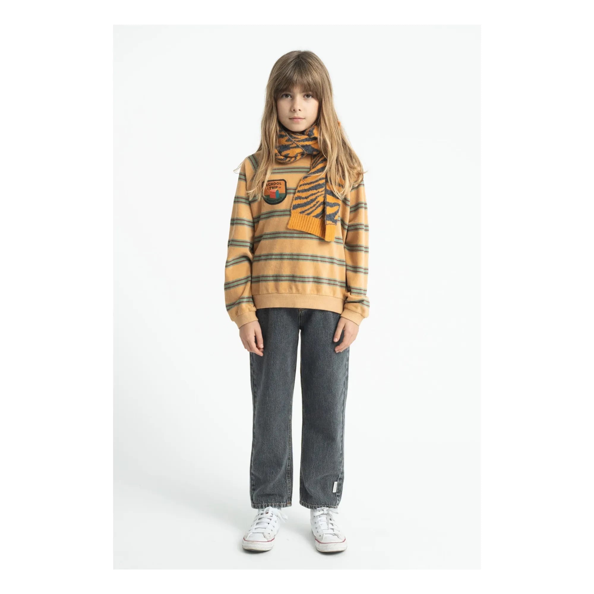 Piupiuchick - Sudadera de Algodón Orgánico a Rayas | Amarillo