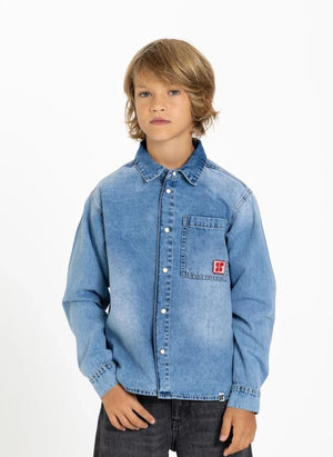Hundred Pieces - Enzo Denim Camisa | Denim Claro