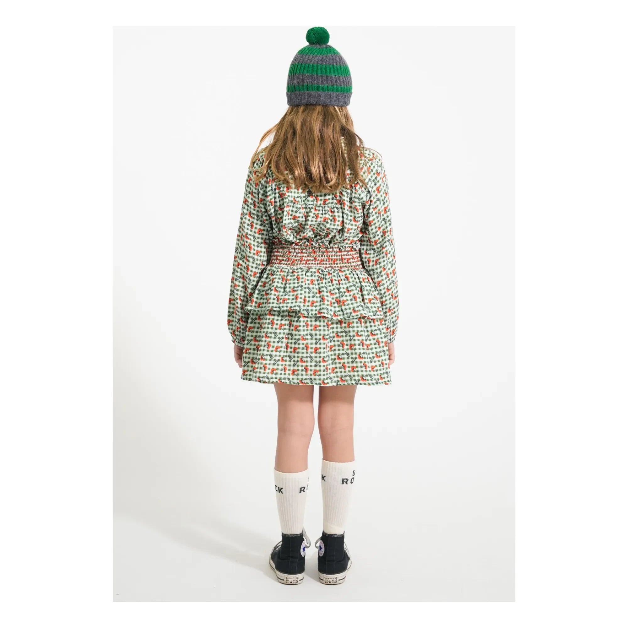 Piupiuchick - Falda con volantes, detalle floral | Verde