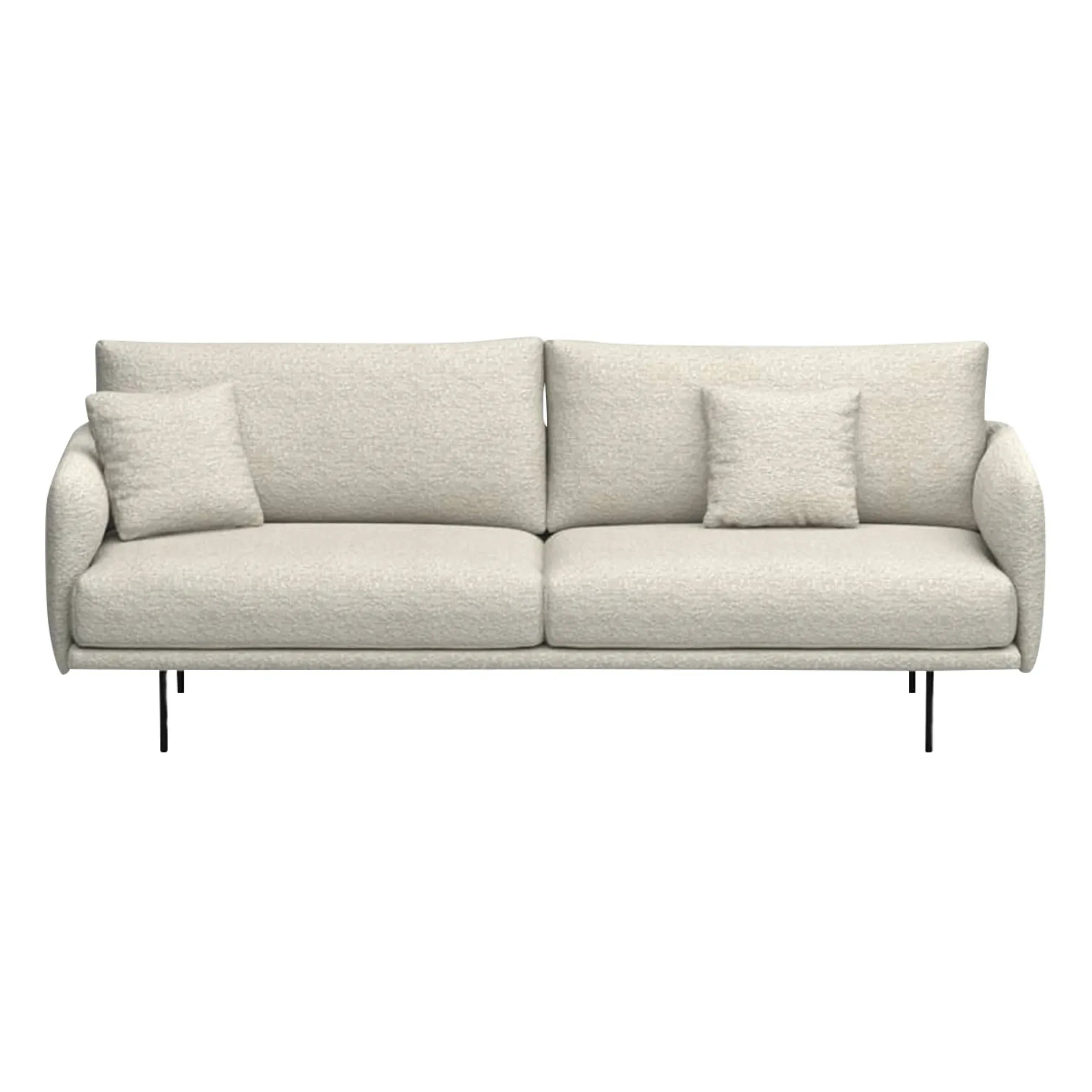 Panac Edition - Sofá de 3 plazas Isly con tejido bouclé - 205 cm | Blanco roto