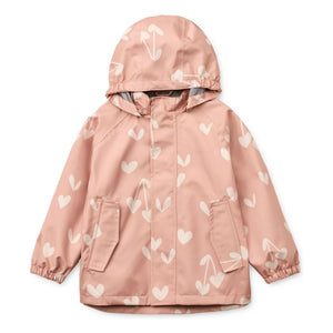 Liewood - Conjunto de lluvia de fibra reciclada Pedia Coeurs | Rosa suave