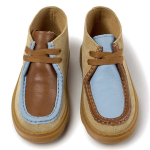 Camper - Botas Kiddo con cordones y bloques de color | Marrón claro