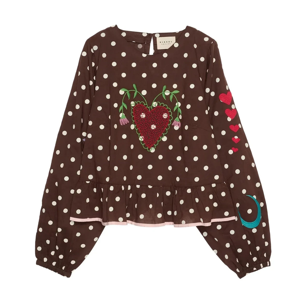 SISSEL EDELBO - Blusa Diana de algodón orgánico | Marrón