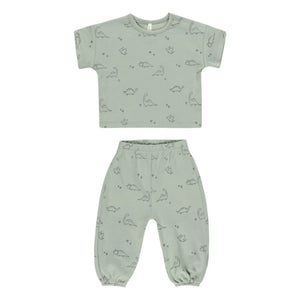 Quincy Mae - Conjunto de camiseta y pantalón | Verde pistacho