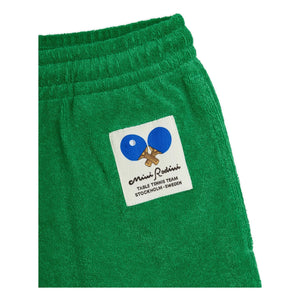 Mini Rodini - Pantalón corto de toalla de algodón orgánico Ping Pong | Verde