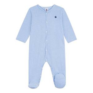 Petit Bateau - Pijama de algodón orgánico a rayas | Azul