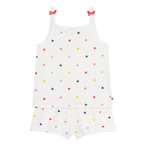 Petit Bateau - Camiseta corta de pijama estampada de corazones | Blanco