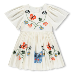 Molo - Vestido Margarita Mariposas Algodón Orgánico | Crema