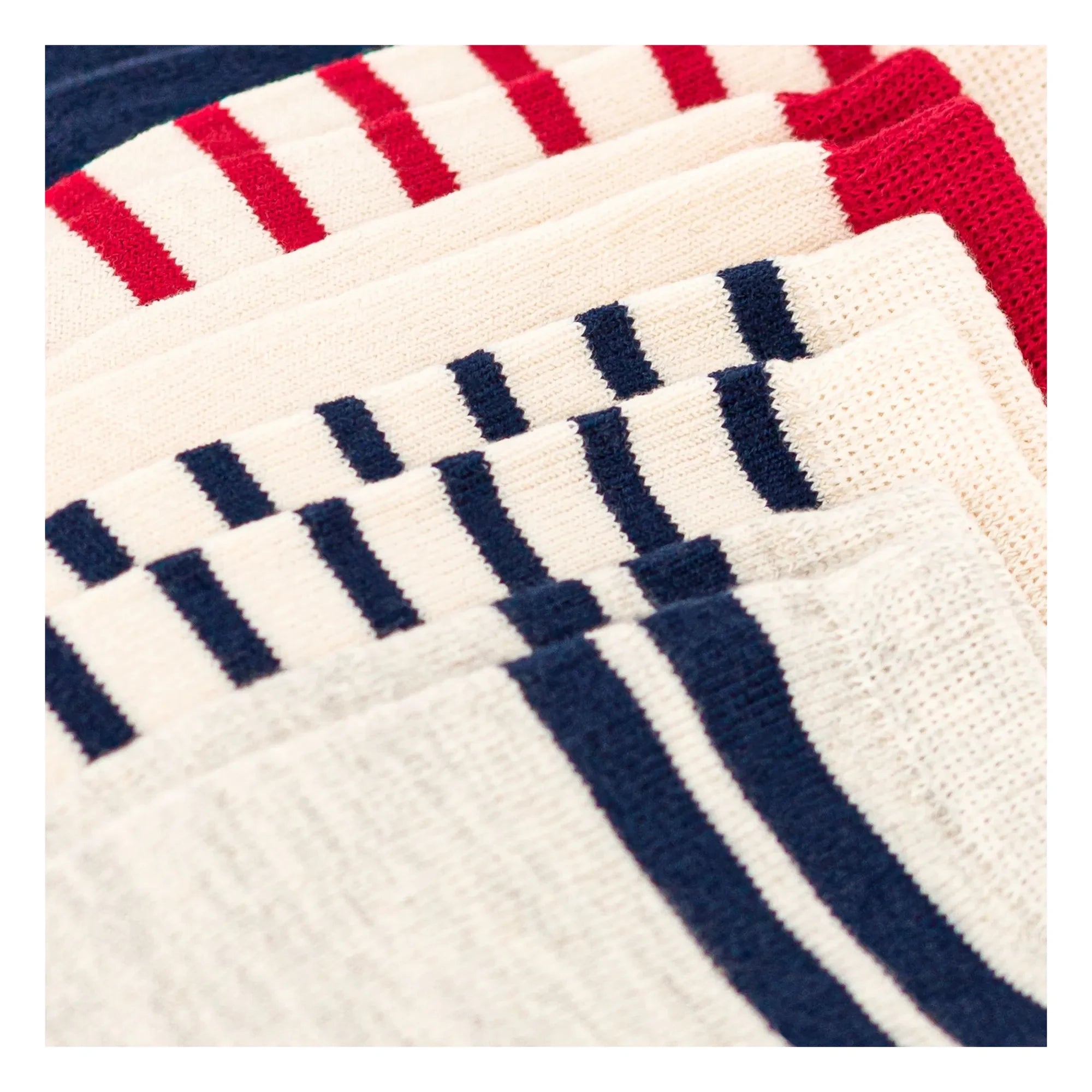 Petit Bateau - Calcetines Rayados 5 Pares | Crudo