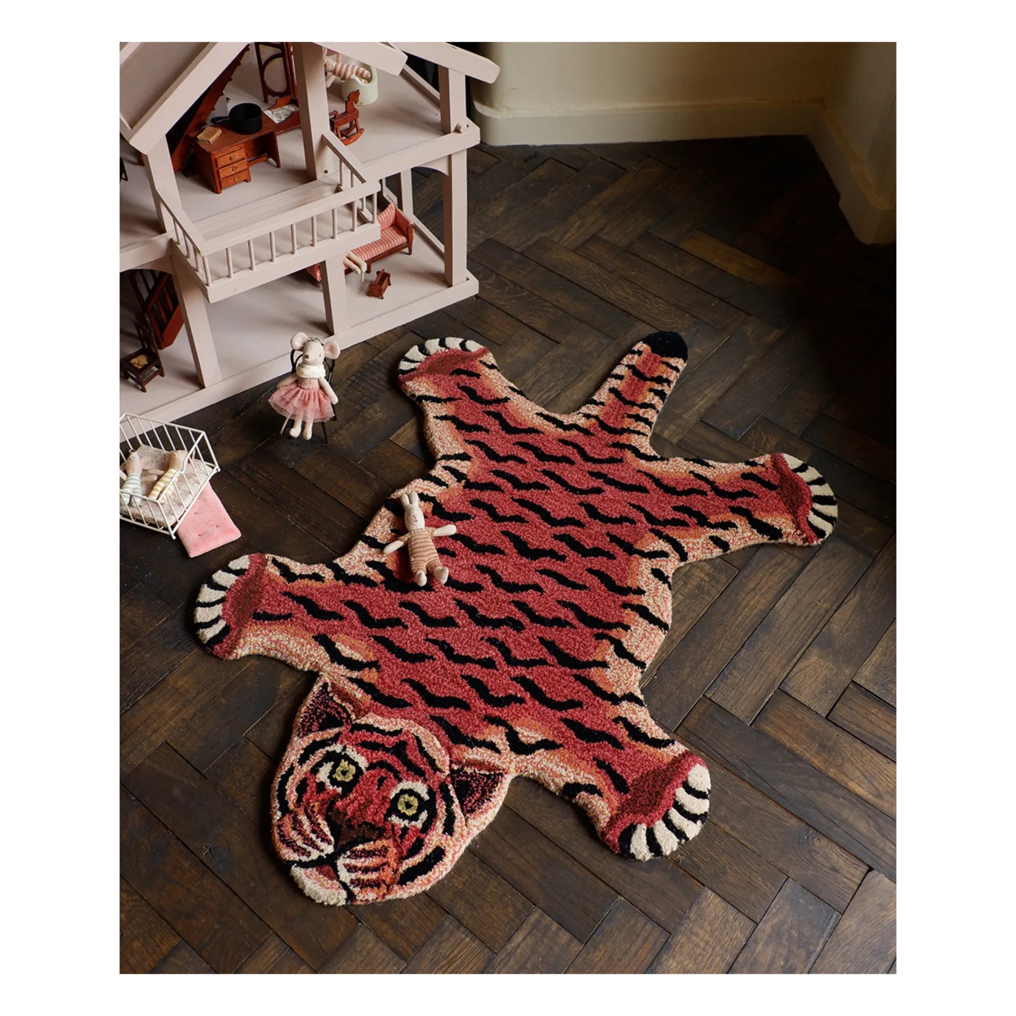 Doing Goods - Alfombra Tula Wise de lana y tigre | Rojo