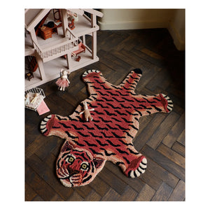 Doing Goods - Alfombra Tula Wise de lana y tigre | Rojo