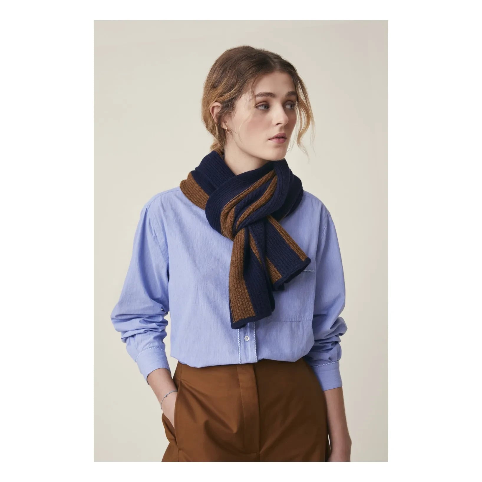 Moismont - Foulard Juliette N.º 225, lana merina | Marrón