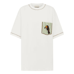 Alémais - Camiseta Toucan de algodón orgánico | Blanco
