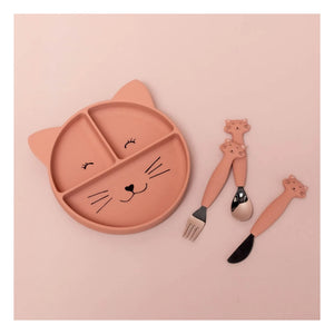 Trixie - Plato con ventosa y divisiones Sra. Gata | Rosa