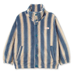 Tinycottons - Chaqueta polar a rayas | Azul petróleo