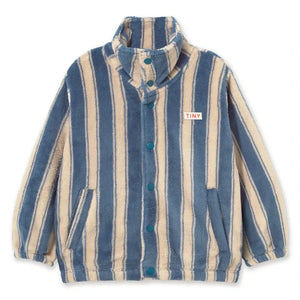 Tinycottons - Chaqueta polar a rayas | Azul petróleo