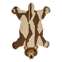 Doing Goods - Alfombra de lana con forma de oso | Marrón