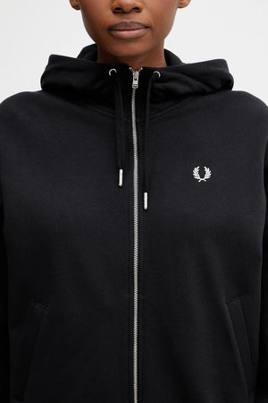 Sudadera Fred Perry de algodón con cremallera para mujer