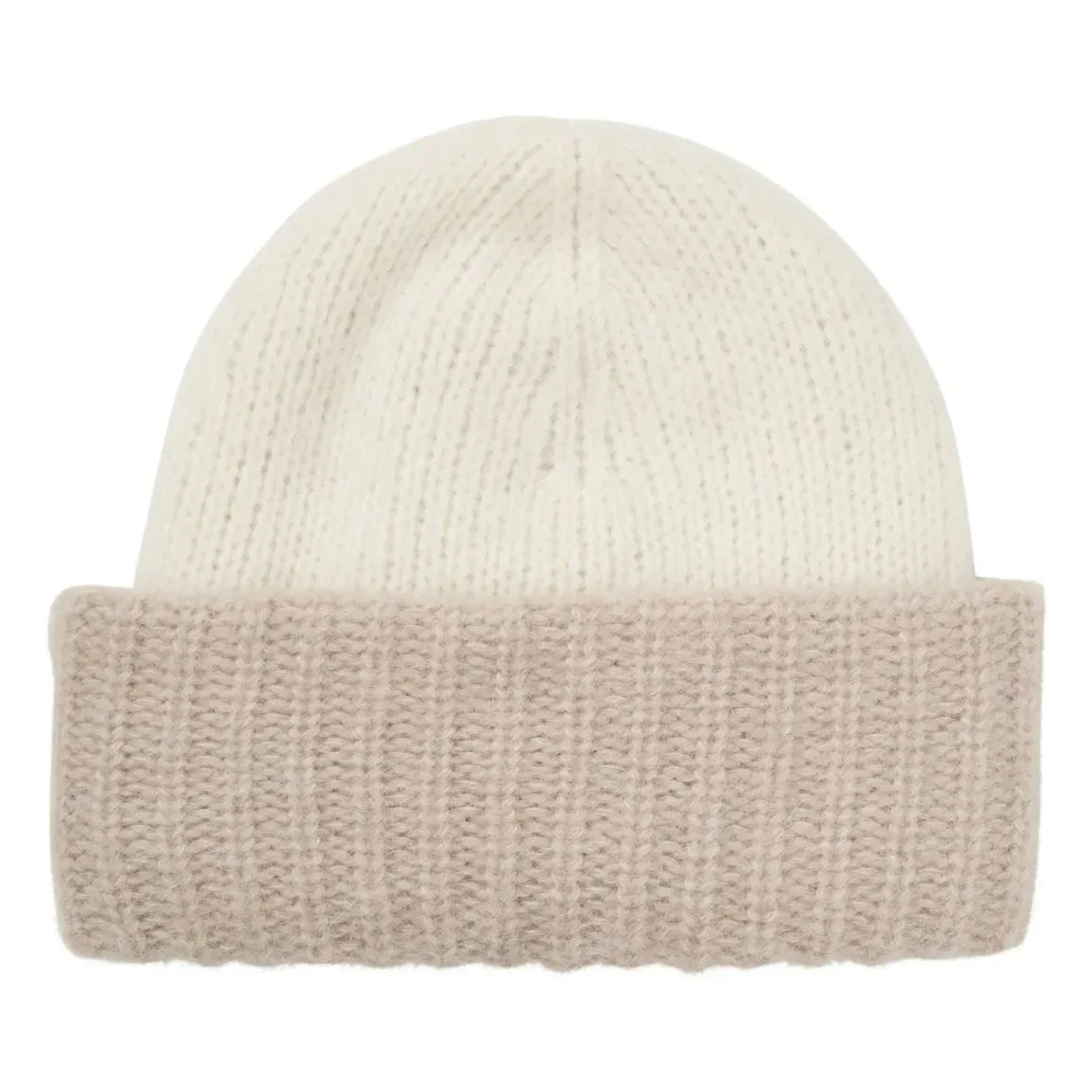 Becksöndergaard - Gorro de alpaca bebé con pompón bicolor | Crudo