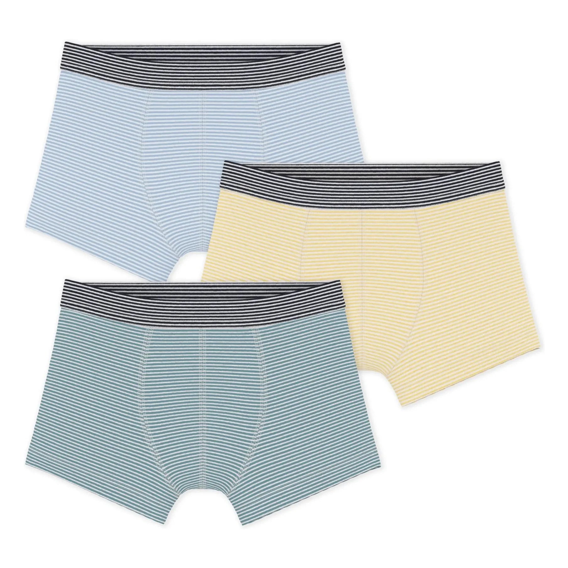 Petit Bateau - Pack de 3 Bóxers Rayas | Azul
