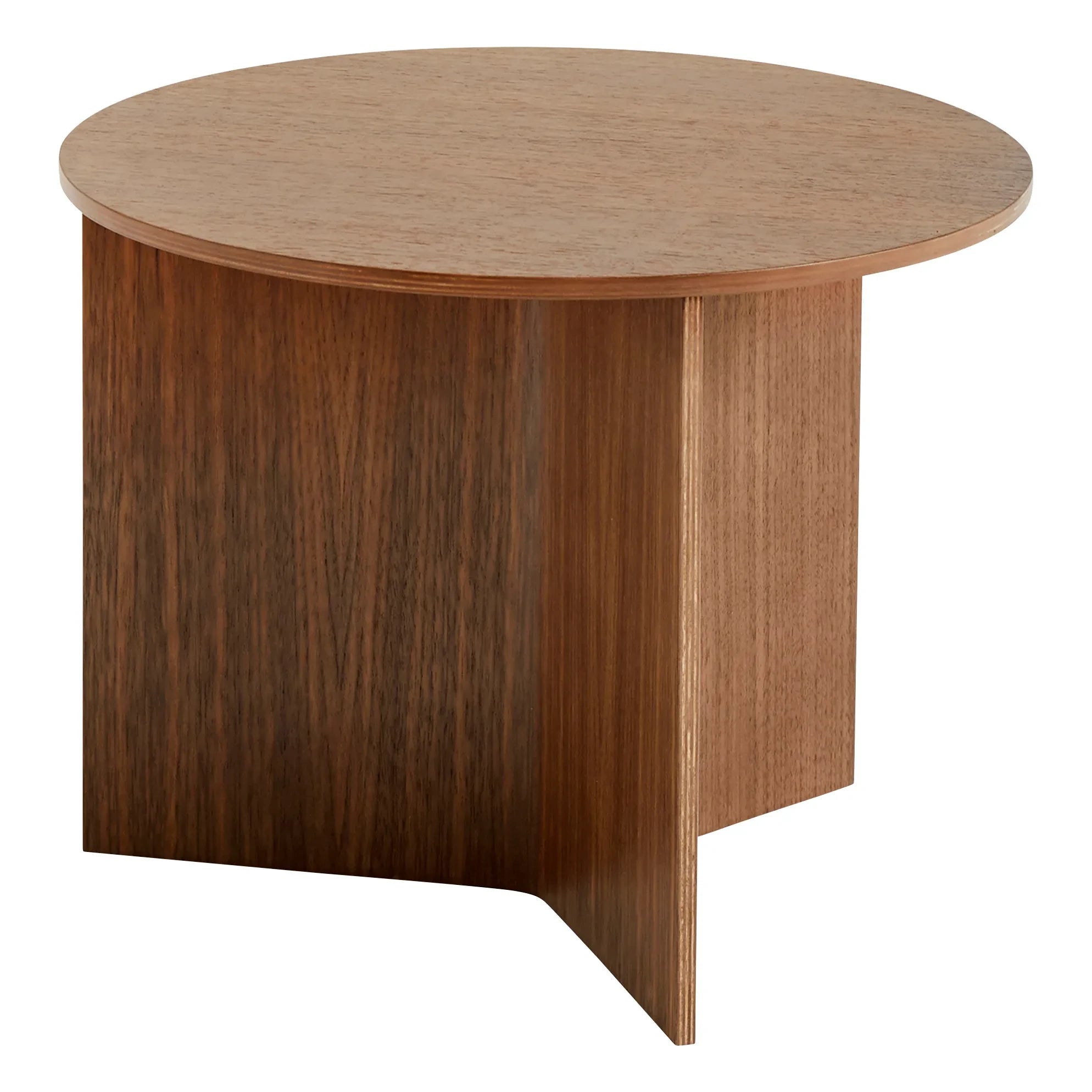 Hay - Mesa auxiliar redonda de madera ranurada | Nogal