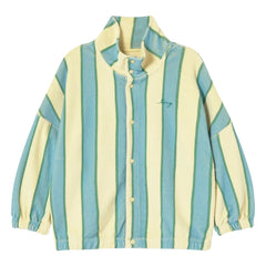 Tinycottons - Sudadera de cuello alto a rayas de algodón orgánico con botones | Amarillo claro