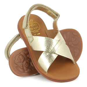 Pom d'Api - Sandalias Metálicas Cruzadas Plagette | Dorado