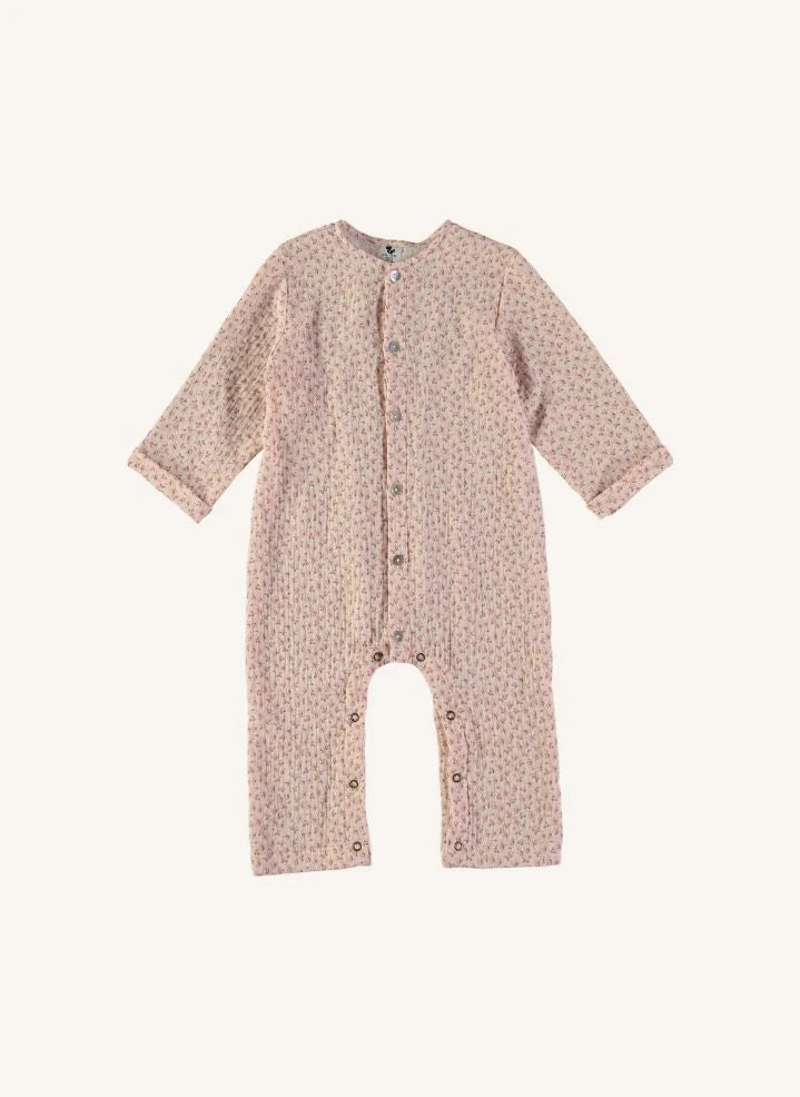 Risu Risu - Cosi Conjunto de pijama de muselina de algodón orgánico con estampado de flores | Rosa