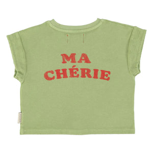 Piupiuchick - Camiseta Esponja de Algodón Orgánico Ma Chérie | Verde Oliva