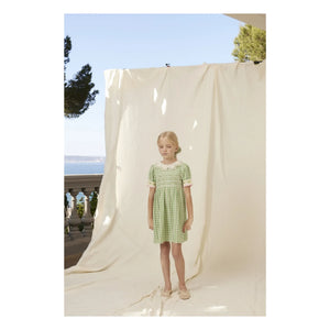 Bebe Organic - Vestido de nido de abeja Tilia Squares | Verde pálido