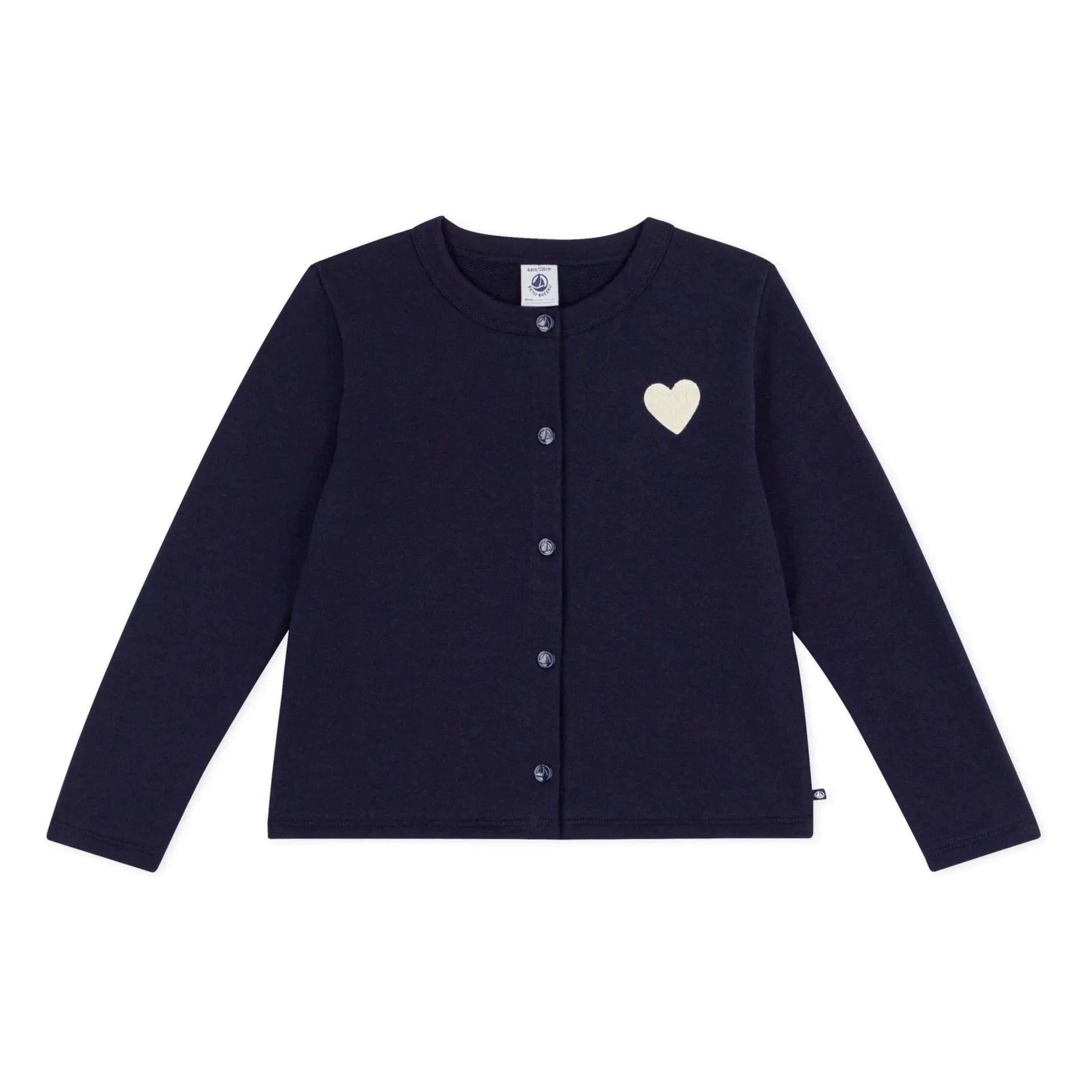 Petit Bateau - Cárdigan liso de felpa | Azul marino
