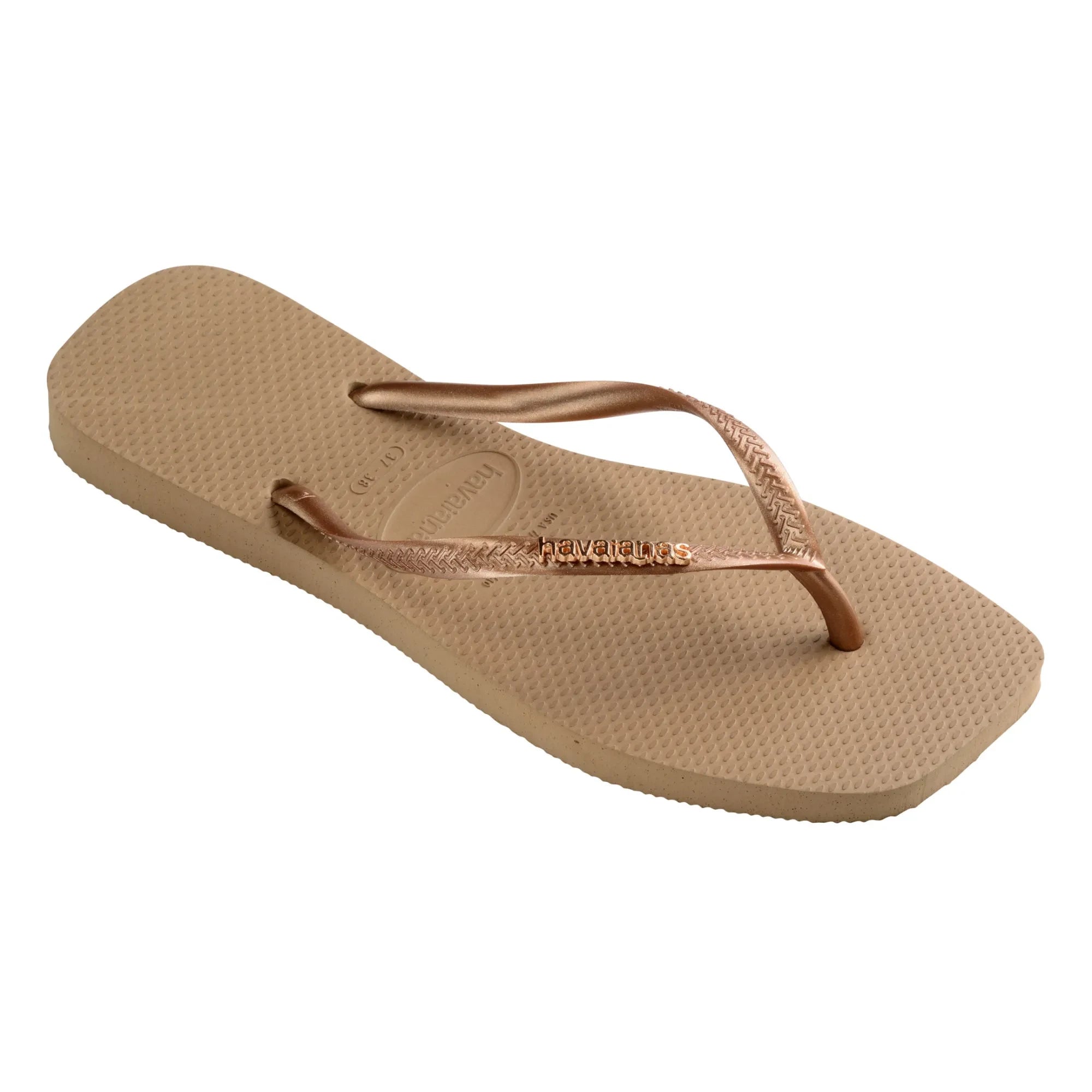 Havaianas - Chanclas de dedo metálicas con logotipo cuadrado | Rosa
