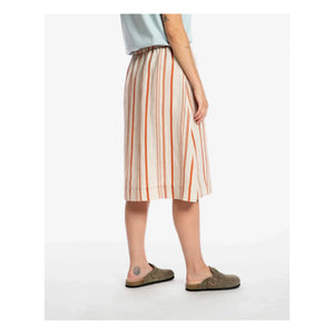 Matona - Falda midi de lino a rayas | Blanco roto
