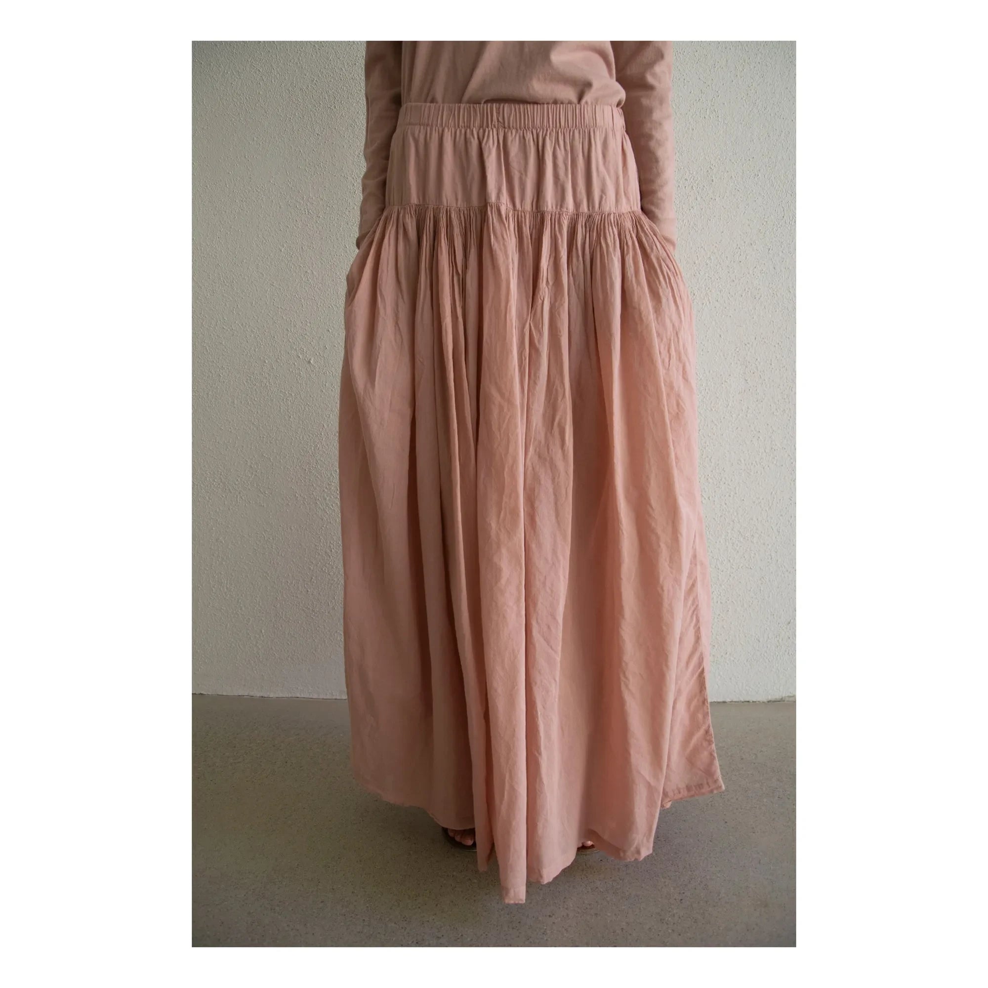 THEAVANT - Falda de gasa de algodón vintage | Beige