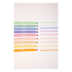 Omy - 9 rotuladores de fieltro de colores pastel | Morado