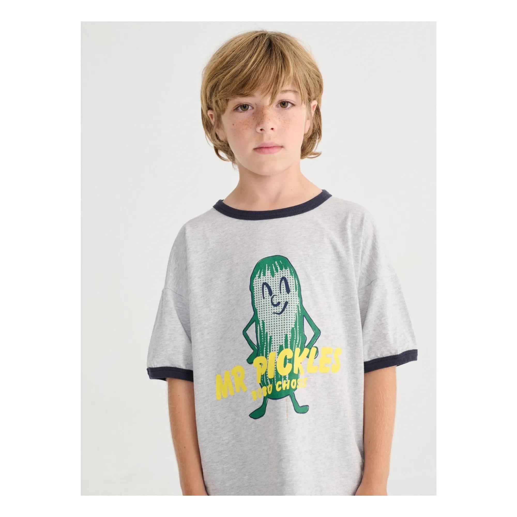 Bobo Choses - Camiseta de algodón orgánico Mr. Pickles | Gris jaspeado