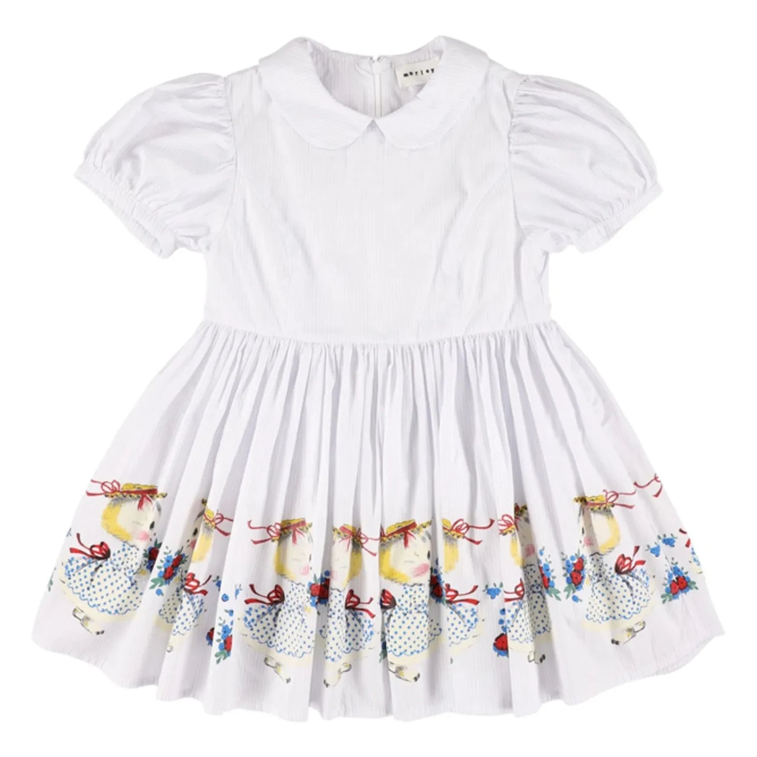 Morley - Vestido Claudine Yaka de Rayas | Blanco