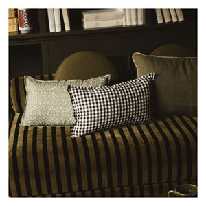 Gabrielle Paris - Funda de almohada de lino lavado Gingham | Negro