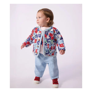 Petit Bateau - Chaqueta acolchada de algodón orgánico Fleurie | Azul